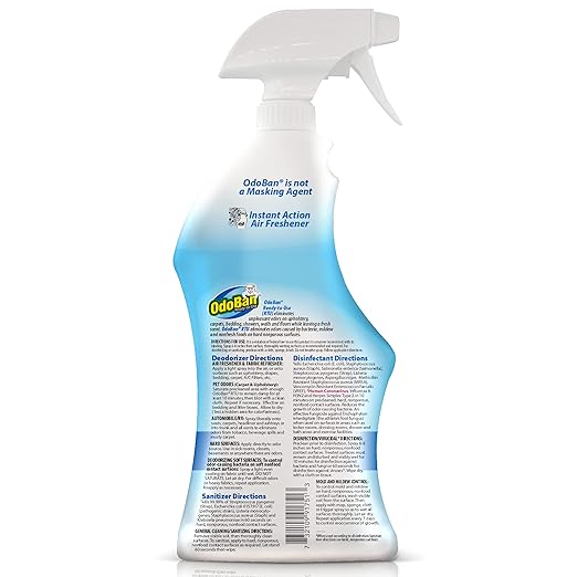 OdoBan Ready-to-Use Disinfectant and Odor Eliminator, Made in the USA, Fresh Linen Scent, 32 Ounce Spray Bottle