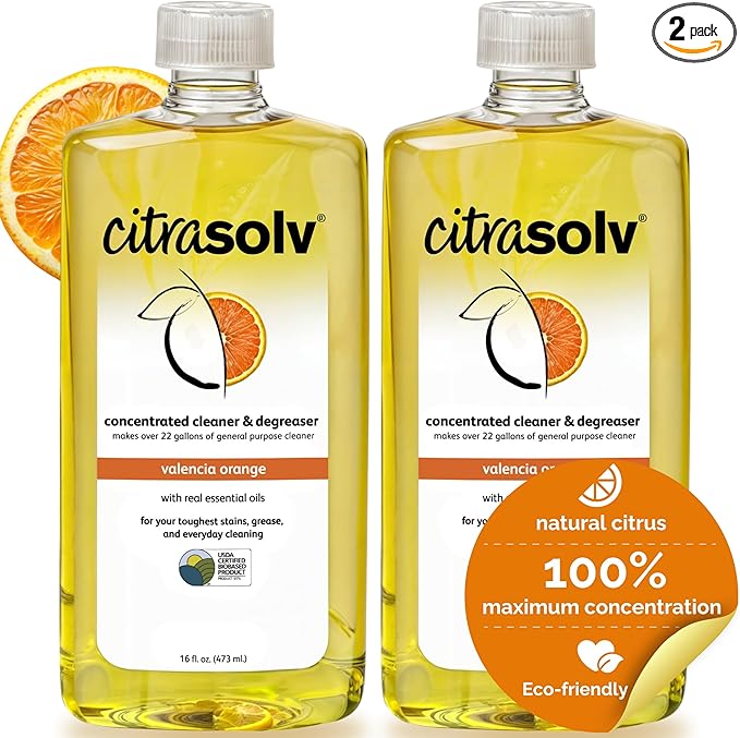 Citra Solv - Concentrated Household Cleaner & Degreaser - Valencia Orange Scent - 16 Fl Oz, Natural Ingredients, Non-Toxic, Biodegradable, 2 Pack
