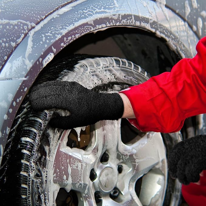 Patelai 3 Pairs Microfiber Plant Dusting Gloves Leaf Cleaning Gloves for Indoor Plants, Blinds, Furniture, House(Medium,Black)