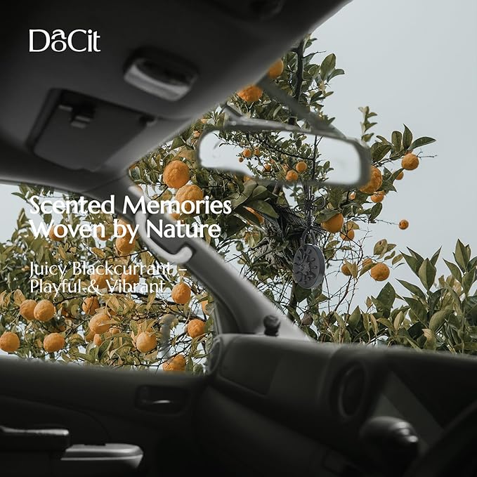 Car Air Freshener Hanging Essential Oil Diffuser with Bead Release Design, 40+ Days Long Lasting Scent for Men & Women, 7 Original + 14 Refills for Car/Home/Office, Blackcurrant