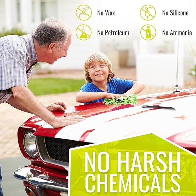 BugSlide 16 Oz Shop Kit Cleaner and Polisher with Microfiber Towel, Tree Sap Remover, Waterless Detailer for Removing Bugs Without Scratching, Shining and Degreasing All Surfaces