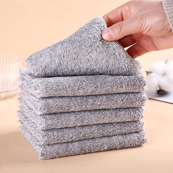 10Pack Microfiber DishCloths, 10''x10'' Super Soft Cleaning Cloths: All Purpose,Reusable Dishwashing,Lint Free, Absorbent,Quick Dry Towel for Kitchen/Bathroom