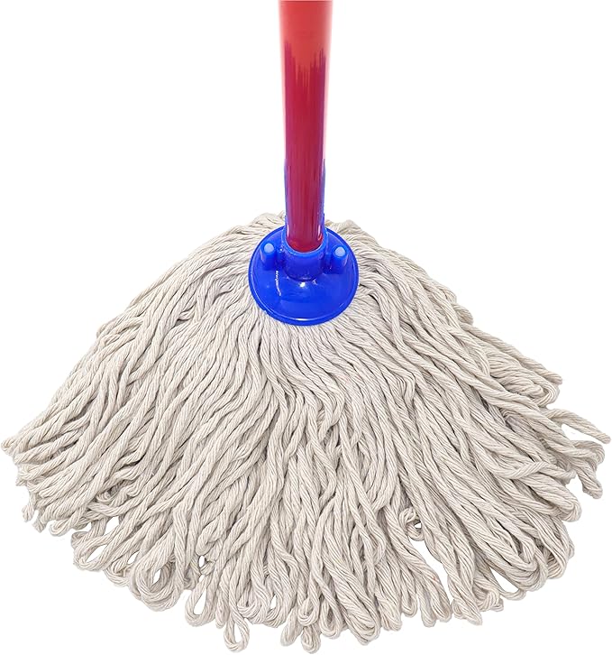 Cotton String Screw on Type Mop Replacement Head Refill Compatible with All Standard US Threading Pole - 3 PCS