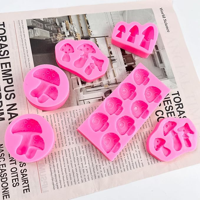 Mushroom Chocolate Molds, Mushroom Shaped Silicone Molds, Cute Candy Vegetable Fondant Molds, Cake Candy Chocolate Polymer Clay, Gummy, Crafting Projects Cupcake Topper Decor