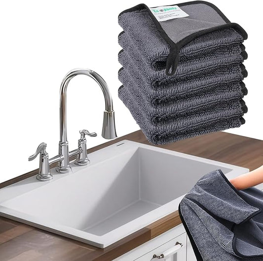 Shiny Bath Wipes Cleaning Cloths,5pcs Shiny Bath Drying Towels,Shower Doors Drying Towels,12*10” Streak Free Glass Window Car Mirror Super Absorben Microfiber Cleaning Cloths Cleaner(5pcs grey12*10”)