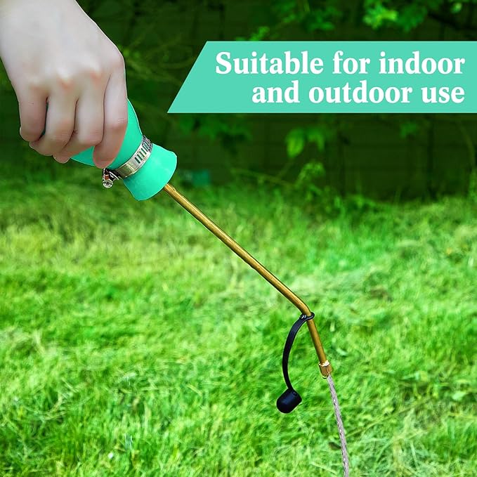 Boao Diatomaceous Earth Powder Duster Bulb Duster Sprayer 3.5 oz with Long Copper Garden Powder Applicator Dispenser for Organic Gardening Agricultural Supplies(Light Green)