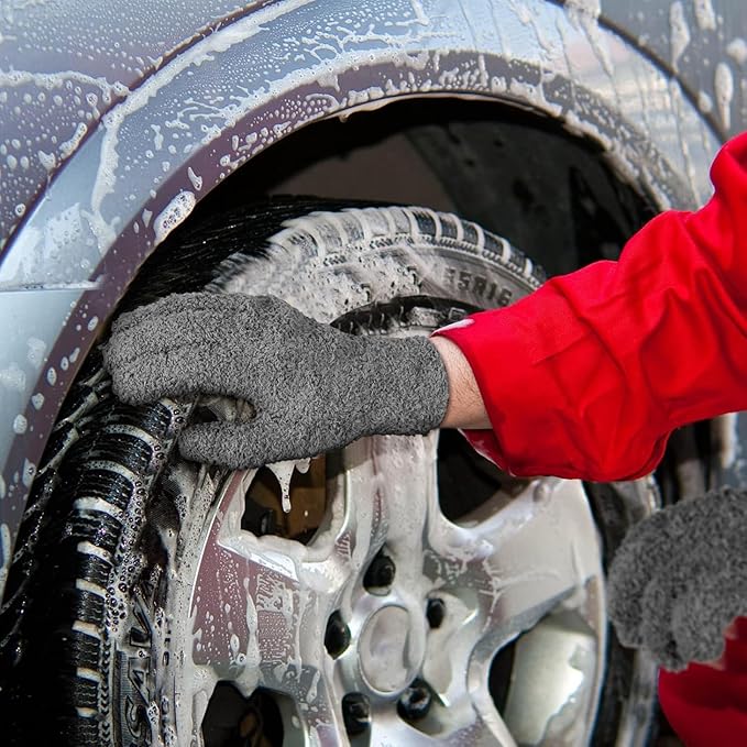 Bencailor 6 Pairs Microfiber Dusting Gloves, Dusting Cleaning Gloves Microfiber Gloves for Plants House Blinds Car Dust Mitt (Vintage Color,Medium)