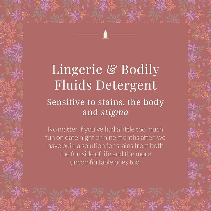 Delicates, Lingerie & Bodily Fluids Detergent – Gentle, pH Neutral, and Enzyme Powered Stain Remover for Intimate Fabrics 16 Fl Oz