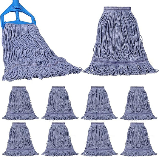 JERIA 8 Pack Heavy Duty Mop Head Replacements,String Mop Head for Commercial,Used for Home,Office and Kitchen,Washable,Reusable Mop