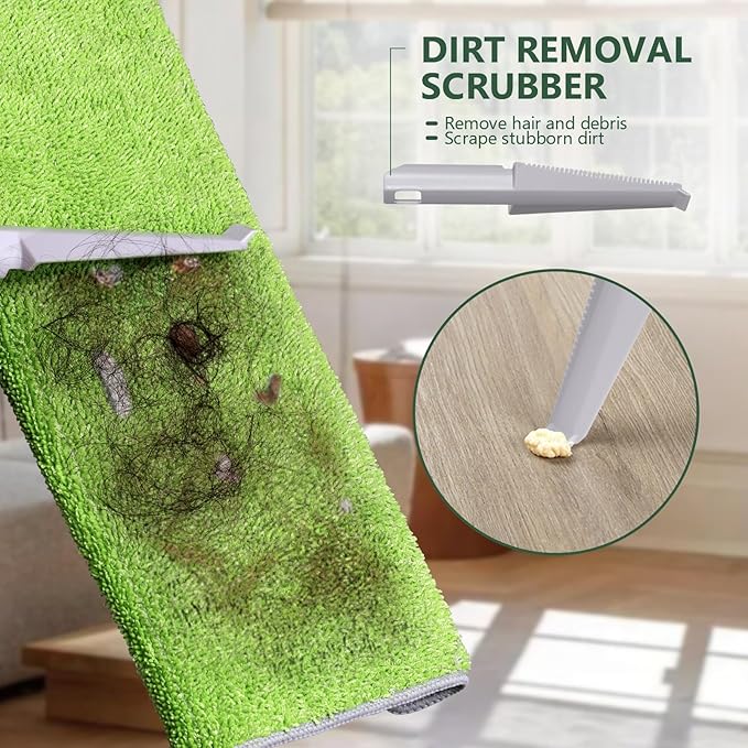 Microfiber Mops for Floor Cleaning,Masthome Professional Floor Mops with Washable Pads 4pcs,Wet Dry Use Flat Mop with 59'' Long Stainless Steel Handle,dust mop for Hardwood Floors Suitable Office Home