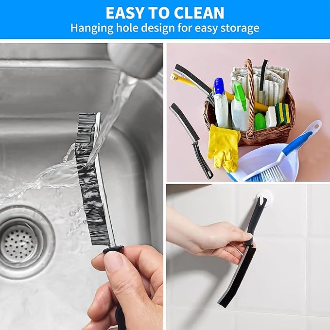 6Pcs Hard Bristle Crevice Cleaning Brush, Small Cleaning Brush, Grout Cleaner Brush, Toilet Brush, Scrub Brush for Shower Tile, Skinny Gap Cleaning Tools for Kitchen, Home, Household, Window