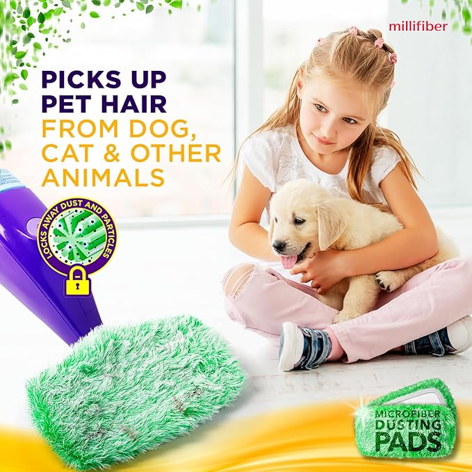 Floor Duster Refill Compatible with Swiffer WetJet (2 Pack) - Microfiber Mop Pads for Dusting Cloths - Reusable Replacements Mop Pads