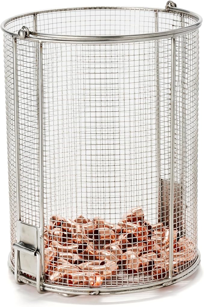 Dip N’ Drain – The Ultimate Stainless Steel Parts Cleaning Basket | Fits Any 5-Gallon Bucket, 1/4″ Mesh, Swing Handle (Bucket Included)