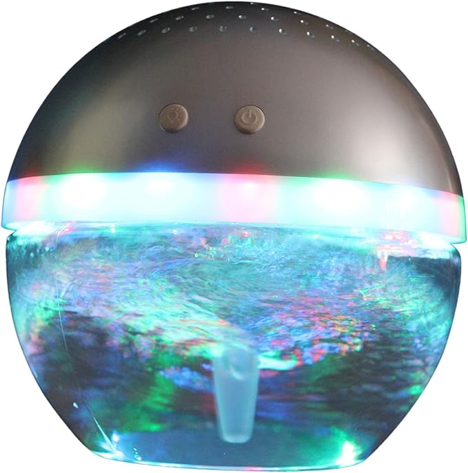 EcoGecko Magic Ball, Light Up Air Revitalizer, Air Freshener, Room Aromatizer, Aroma and Essential Oil Diffuser with Orange Peel, Cinnamon Oils, 2 Bottle 30ml Each, Silver