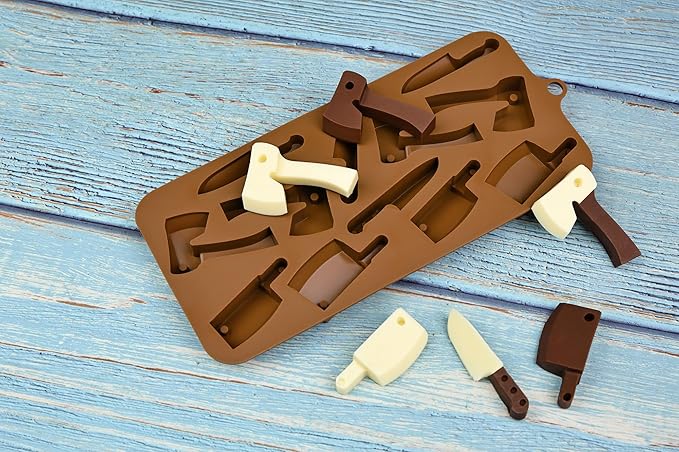 Halloween Chocolate Molds Knife Silicone Candy Molds 3pcs for Resin, Soap, Ice, Fondant, Cupcake Decoration