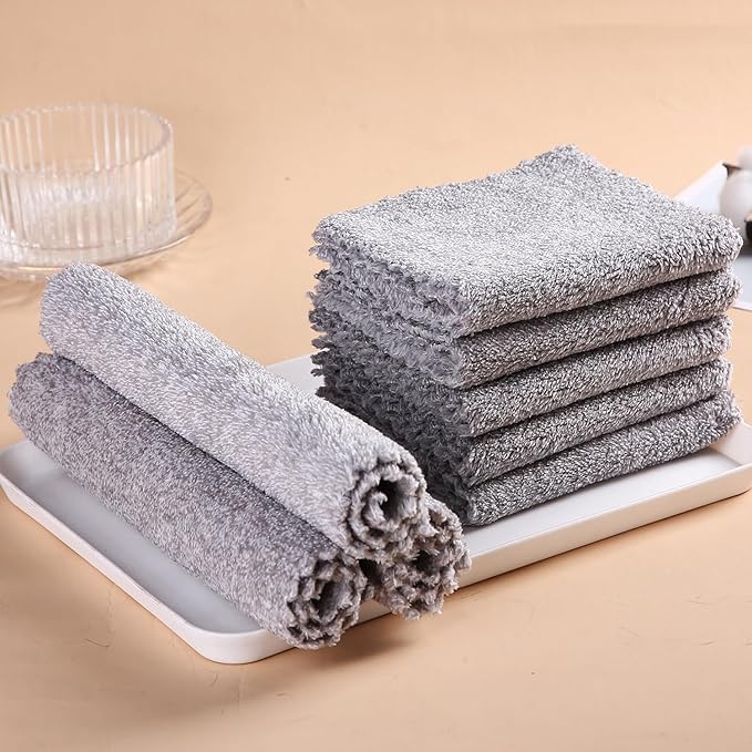 10Pack Microfiber DishCloths, 10''x10'' Super Soft Cleaning Cloths: All Purpose,Reusable Dishwashing,Lint Free, Absorbent,Quick Dry Towel for Kitchen/Bathroom