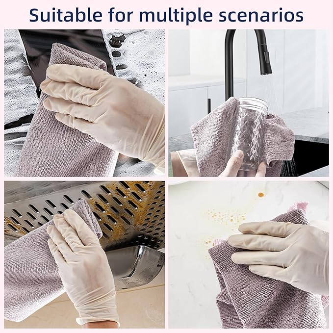 & PLUSH Microfiber Cleaning Cloth Roll - 85 Pack, Tear Away Microfiber Towels, 12" x 12", Reusable, Washable, Streak Free, Ultra Absorbent Dish Rags for Car, Home, Garage or Shop (Grey)