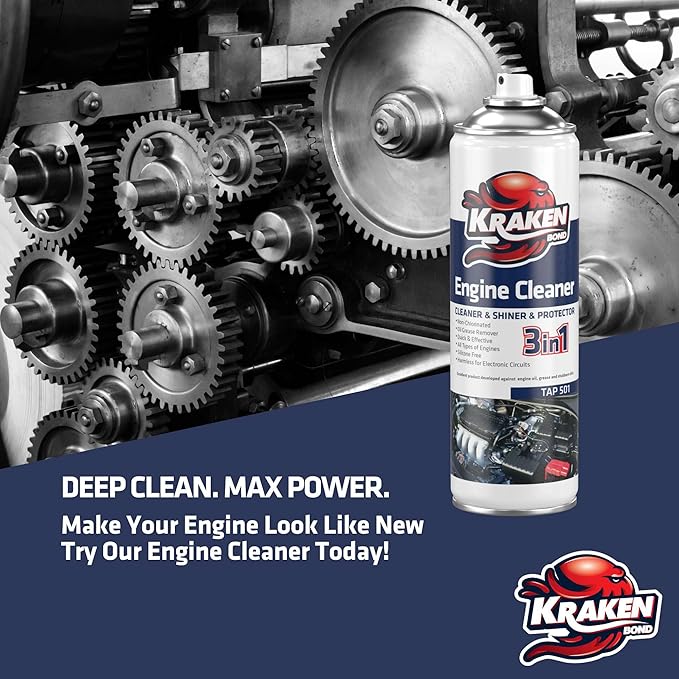 KRAKEN BOND Engine Cleaner Spray - (12x12.3 fl. Oz) Engine Degreaser for Engine Bay, Gunk, and Motor | 12 Pack