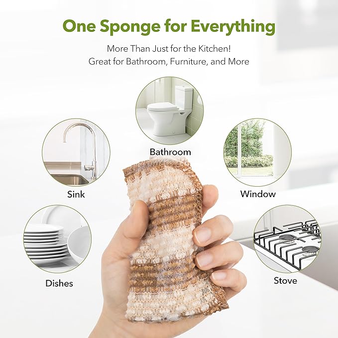 Modu 10 Pcs EcoCorn Dish Scrubber, Dishwashing Mesh Net, Kitchen Scrub Sponges-Biodegradable Corn Fiber, Non-Scratch, Ordor-Free, Microplastic-Free, All Purpose Kitchen & Household Cleaning (10 count)