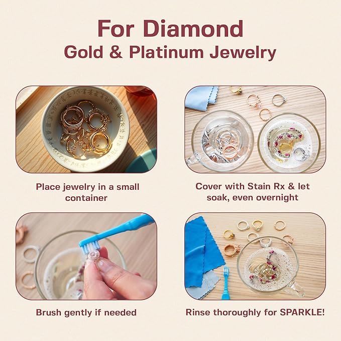 Stain Remover, Effectively Eliminates Stains from Wine, Berries & Blood on Fabrics, Carpets, Upholstery & Jewelry, Dye-Free, Bleach-Free, Made in USA, 2 fl. oz. (6 Pack) with a Flip-Top Cap