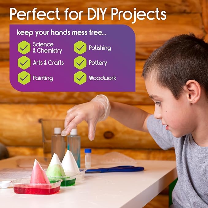 Inspire Exam Medical Clear Vinyl Disposable Gloves - Latex Free for Cleaning, Food Prep