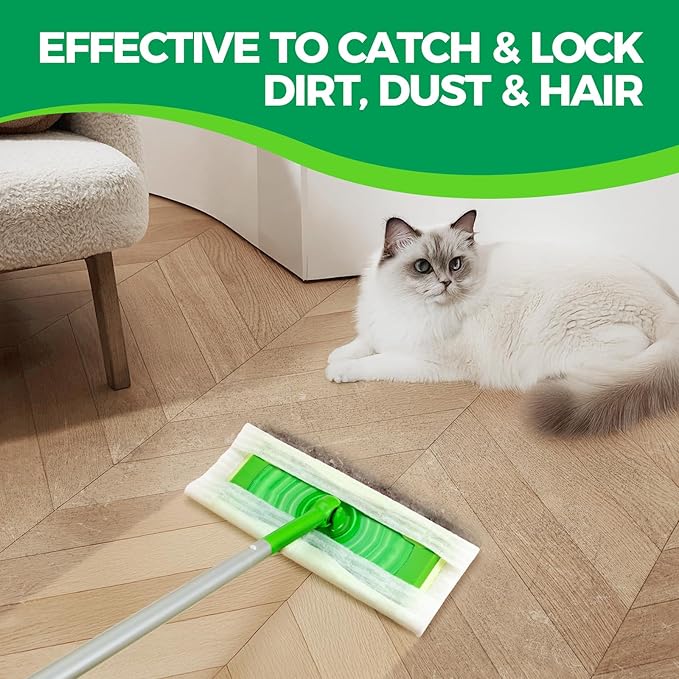 Dry Sweeping Cloths Mop Refills Disposable Sweeping Cloths Floor Dust Refills Mop Pad, Floor Cloth Refills for Swiffer Standard Sweeper , 7.87x11.81inch,100 Count