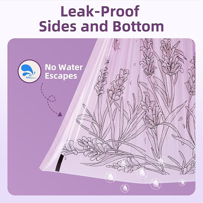 13 Gallon Trash Bags Drawstring, 50 Count Tall Kitchen Trash Bags, Sturdy Large Trash Bags, Lavender Printed Garbage Bags 13 Gallon Tall Kitchen, Tear Resistant Garbage Bags for Kitchen, Bathroom