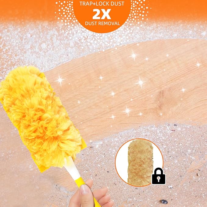 30 Pack 360 Dusters Refills for Swiffer Dusters, Unscented Heavy Duty Duster Kit Disposable Dusters Refills with 1 Handle for Cleaning Furniture, Blinds, Ceiling Fans