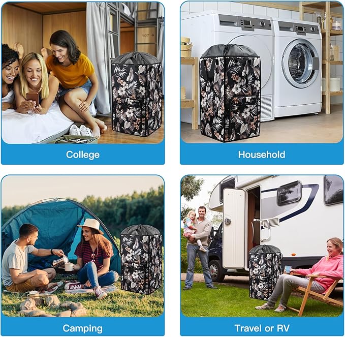 Bukere Laundry Backpack Bag for College Students Dorm Room Essentials, Extra Large Laundry Basket Hamper, Portable Freestanding Laundry Bag with Adjustable Shoulder Straps for Women Man Cruise