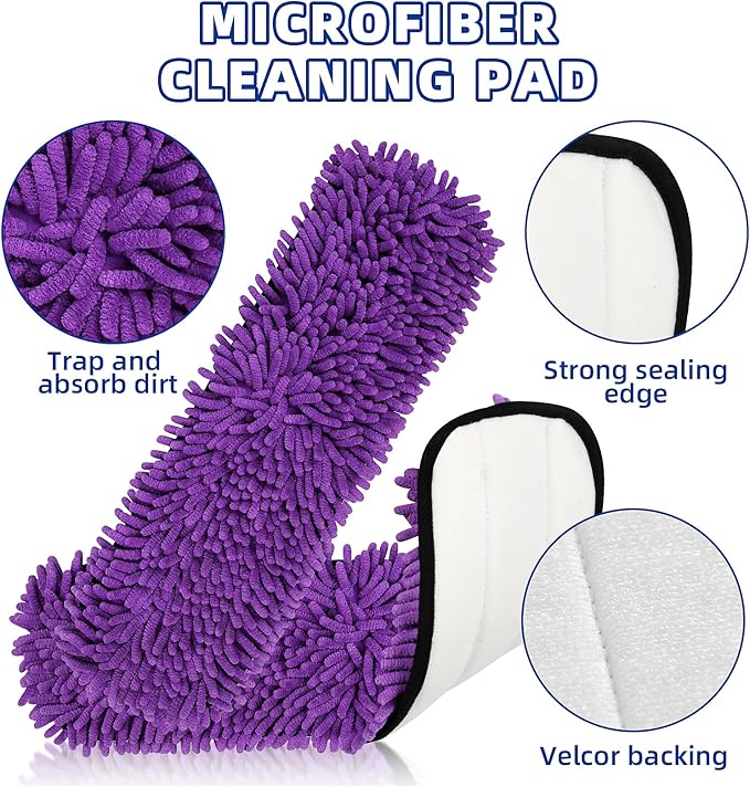 8 Pack Mop Pads for Bona Family of Mops, 4 Pet Microfiber Sweeping Pad + 4 Microfiber Deep Clean Pad, Reusable Mop Refill Replacement Head for Multi-Surface Floors