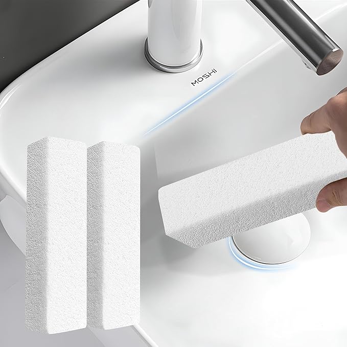 6 Pack Pumice Stone for Cleaning,Scouring Stick,Pumistone for Toilet, Pool, Bathroom, Sink (White D)