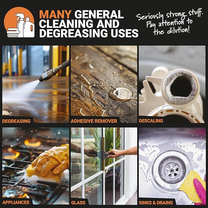 Calyptus 50% Pure Concentrated Vinegar | Maximum-Performance (12.5X) Power | Technical Grade | Dilutes Easily to 5% Acidity (1.5 Cups per Gallon) | Home and Outdoor Cleaning Concentrate | 4 Gallon