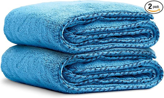 Chemical Guys Woolly Mammoth Large, Super Absorbent and Soft Microfiber Towels for Cars, Blue (36 x 25 inches) 2-Pack