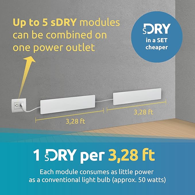 ELIAS Mold Dry - Mold Remover Wall Heating without Chemicals - Alternative to Mold Spray - Anti Mold Agent for Any Room - Can be Used as a Base or Extension Module