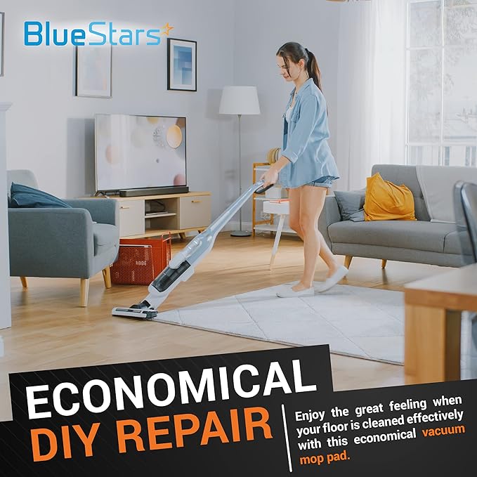 BlueStars 8 Pack Spinwave Replacement Mop Pads Compatible with Bissell Spinwave 2124 2039A 2039 2307 23157 20391 20399 Hard Floor Cleaners - 4 Soft Pads, 4 Scrubby Pads - Washable & Reusable