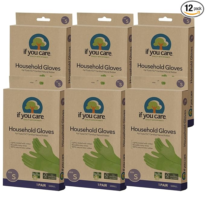 If You Care Small Cotton Flock Lined Protective Gloves, 1 Pair (Pack of 6)