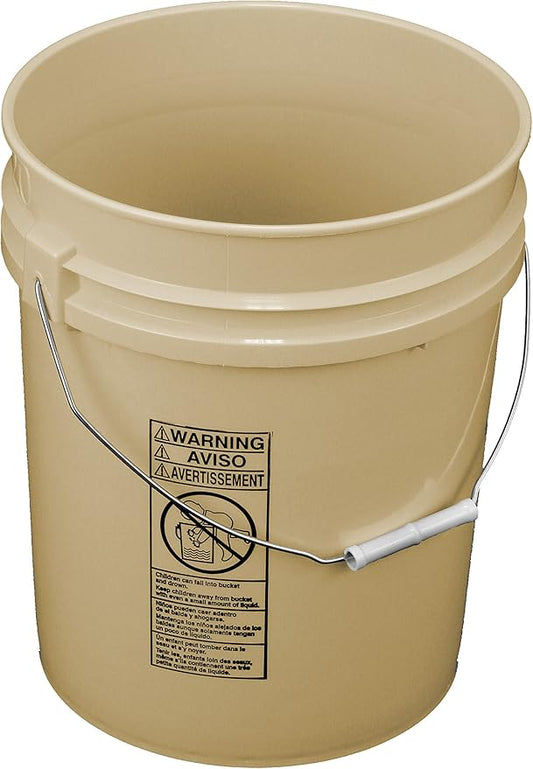 API Kirk Tan 5 Gallon Plastic Bucket; 90 Mil, Food Grade