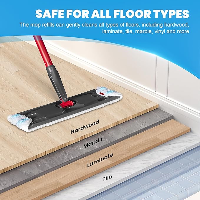 3 Pack Replacement Mop Pads for O-Cedar H2prO Flat Mop System, Machine Washable Microfiber Pads Refills