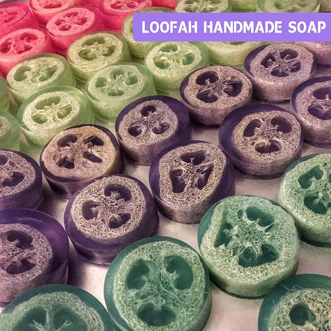 Moukiween Big Round Silicone Soap Molds, 3 Inch Cylinder Silicone Mold for Loofah Soap Making, Shower Steamer, Bath Bombs, Lotion Bars (Set of 2)