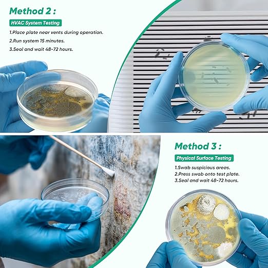 Mold Test Kit for Home, 14 Simple Mold Detectors with Detailed Mold Identification Guide, DIY Mold Testing Kit for Home Surfaces & Indoor Air Quality & HVAC & Car, Results in 48 Hours, 14PCS