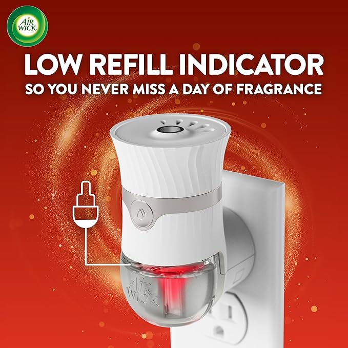 Air Wick Plug in Scented Oil Refill, 7ct, Apple Cinnamon Medley, Fall Scent, Essential Oils, Air Freshener