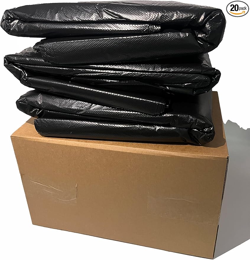 DJDBaihuo 70-gallon trash bags, 47.24" x 55.12", 60-pack, leak-proof & tear-resistant for large waste disposal in parties, schools, offices, hospitals & public areas.