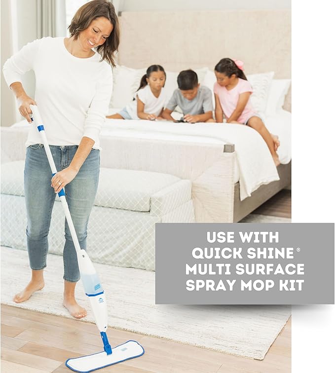 Quick Shine Hardwood Floor Cleaner 64oz | Use in Spray & Vac Mops | Removes Dirt & Scuff Marks | Ready-to-Use, Streak Free, No Rinse | Safer Choice Cleaner |Perfect for Gentle and Effective Cleaning