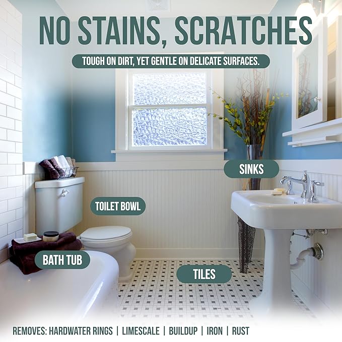 Powerstone Pumice Stone Toilet Bowl Cleaner with Handle (2-pack) - A Solution for Hard Water Stains on Toilets, Grills, Tiles, Grout & Pools