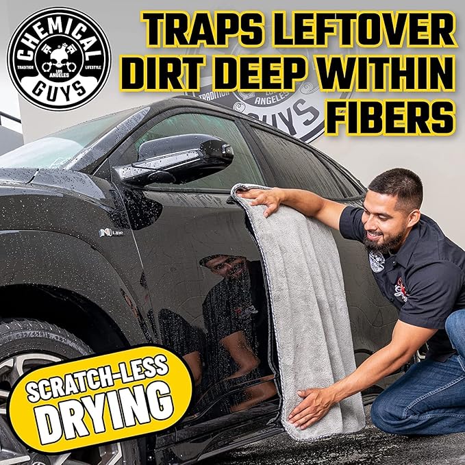 Chemical Guys Woolly Mammoth Large, Super Absorbent and Soft Microfiber Towels for Cars, Gray (36 x 25 inches) 2-Pack