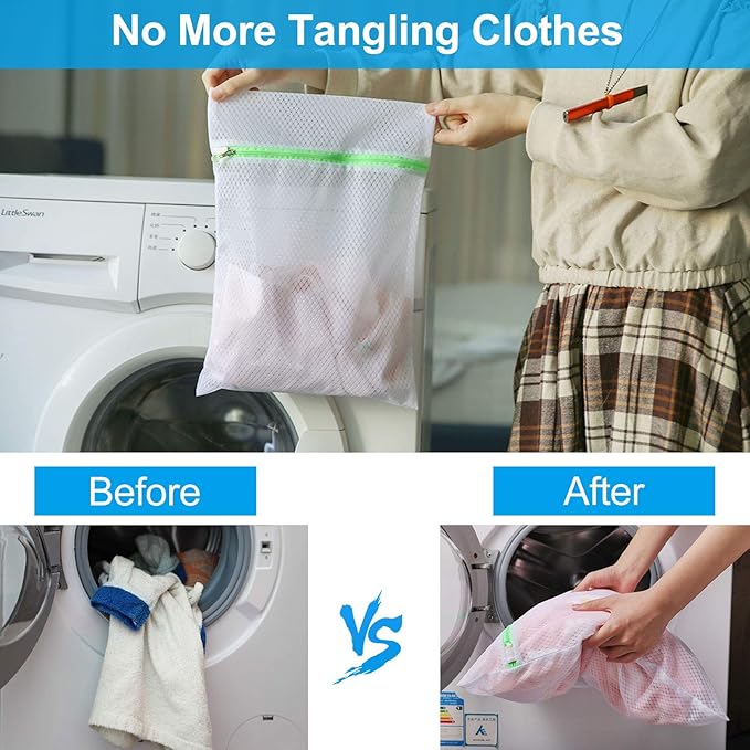 GOGOODA Mesh Laundry Bags, Delicates Washing Bags for Sweater Blouse Hosiery Bras Premium Wash Bags for Travel Storage Organization (6 Set)