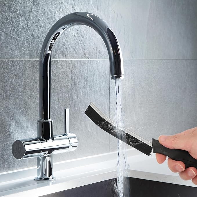 uxcell 5pcs Crevice Cleaning Brush, Hard Bristle Gap Scrub Brush, Bathroom Cleaning Tools for Window Bathroom Faucet Gap, Black