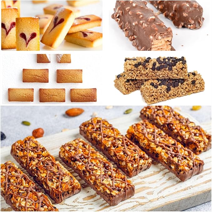 JOERSH 2pcs Granola Bar Mold Rectangle Silicone Candy Bar Mold Deep for Baking Chocolate Energy Bars/Protein/Nutrition/Cereal Bars/8-Cavity Butter Mould