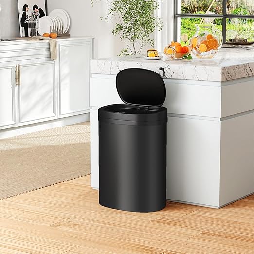 Kitchen Trash Can with Lid, 13 Gallon Automatic Garbage Can for Bathroom Bedroom Home Office 50 Liter Touch Free High-Capacity Brushed Waste Bin