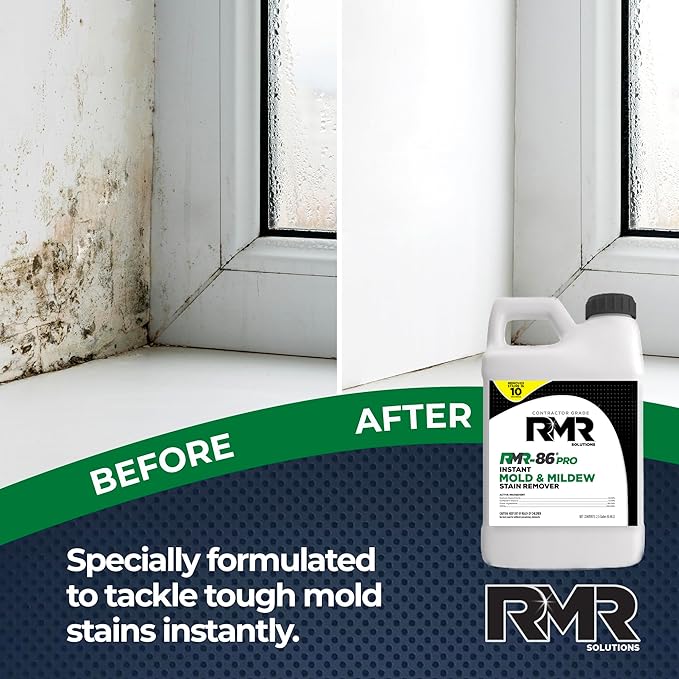 RMR-86 Pro Instant Mold Stain & Mildew Stain Remover - Contractor Grade Cleaning Solution, Professional Quality Formula, Odor Removal, 2.5 Gallon, 2 Pack